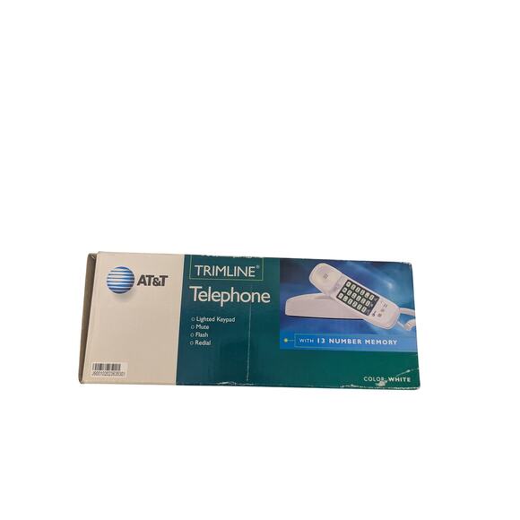AT&T Trimline 13 Number Memory Push Button Corded Telephone 210 Ivory New in Box - Picture 1 of 9